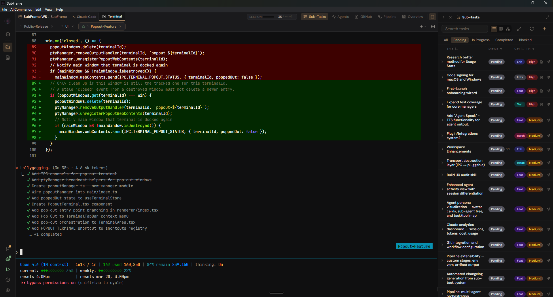SubFrame — Terminal-first IDE for AI Coding Tools